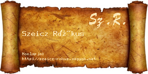 Szeicz Rókus névjegykártya